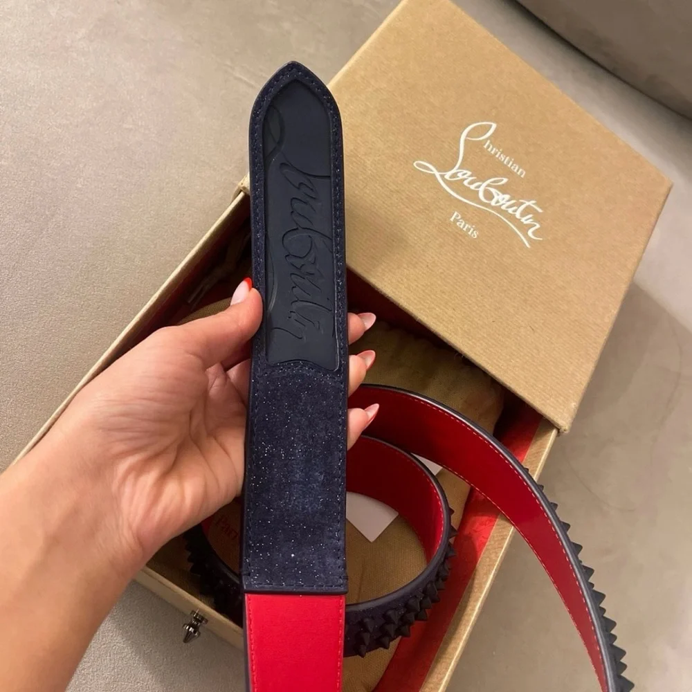 Christian Louboutin Loubi Spike glitter Belt UNISEX - Picture 3 of 9